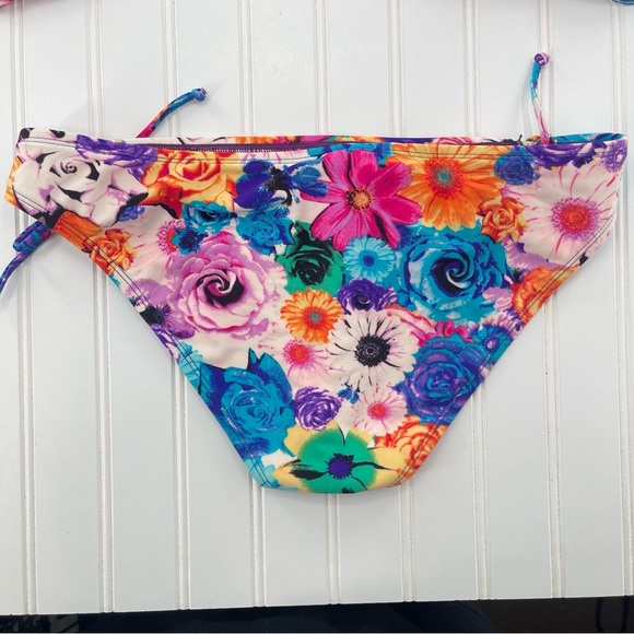 CANDIE'S Y2K Floral Drawstring 2 Piece String Twee Bikini Set Size XL - Picture 4 of 11